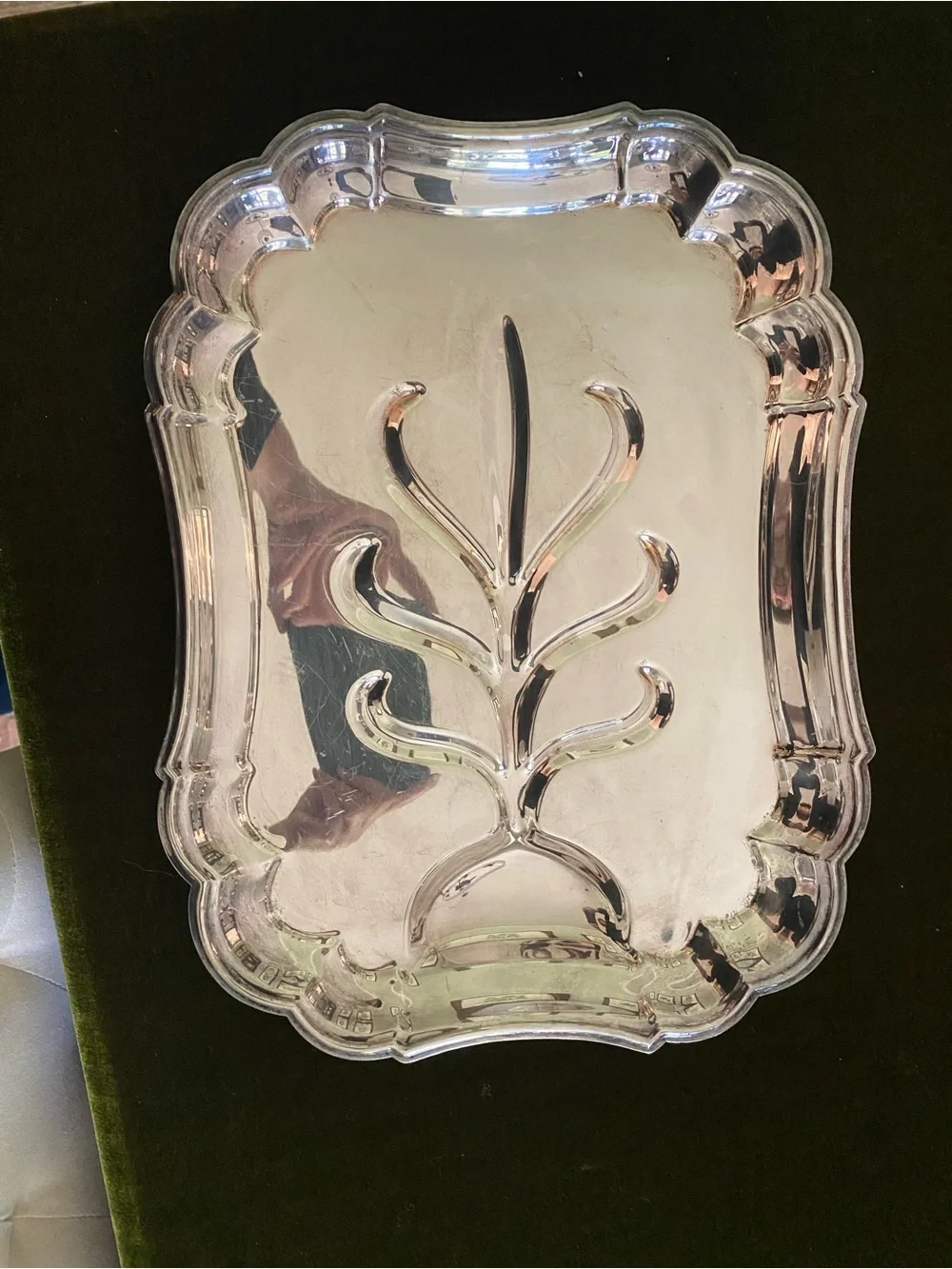 Gorham Silver Plated Decorative Serving Tray with Tree Motif